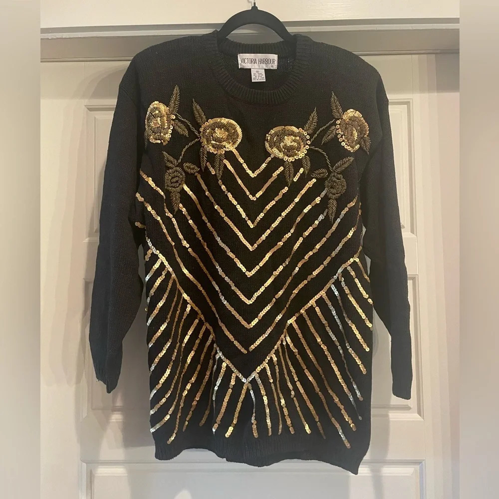 Vintage Victoria Harbour Embellished Sweater